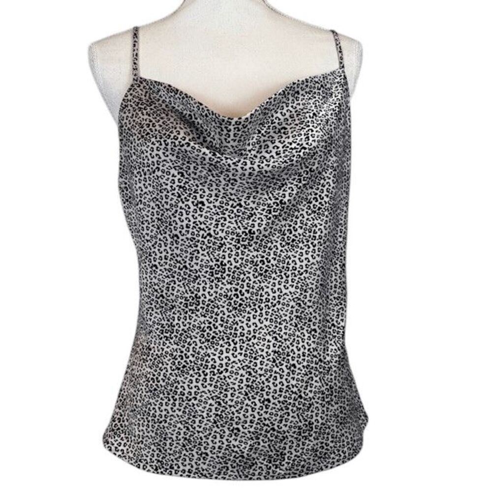 WAYF Dede X Emily BFF Cheetah Print Cami Adjustable‎ Straps Drape Neck Medium